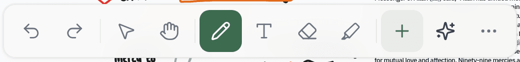 The tool bar with the Pen selected